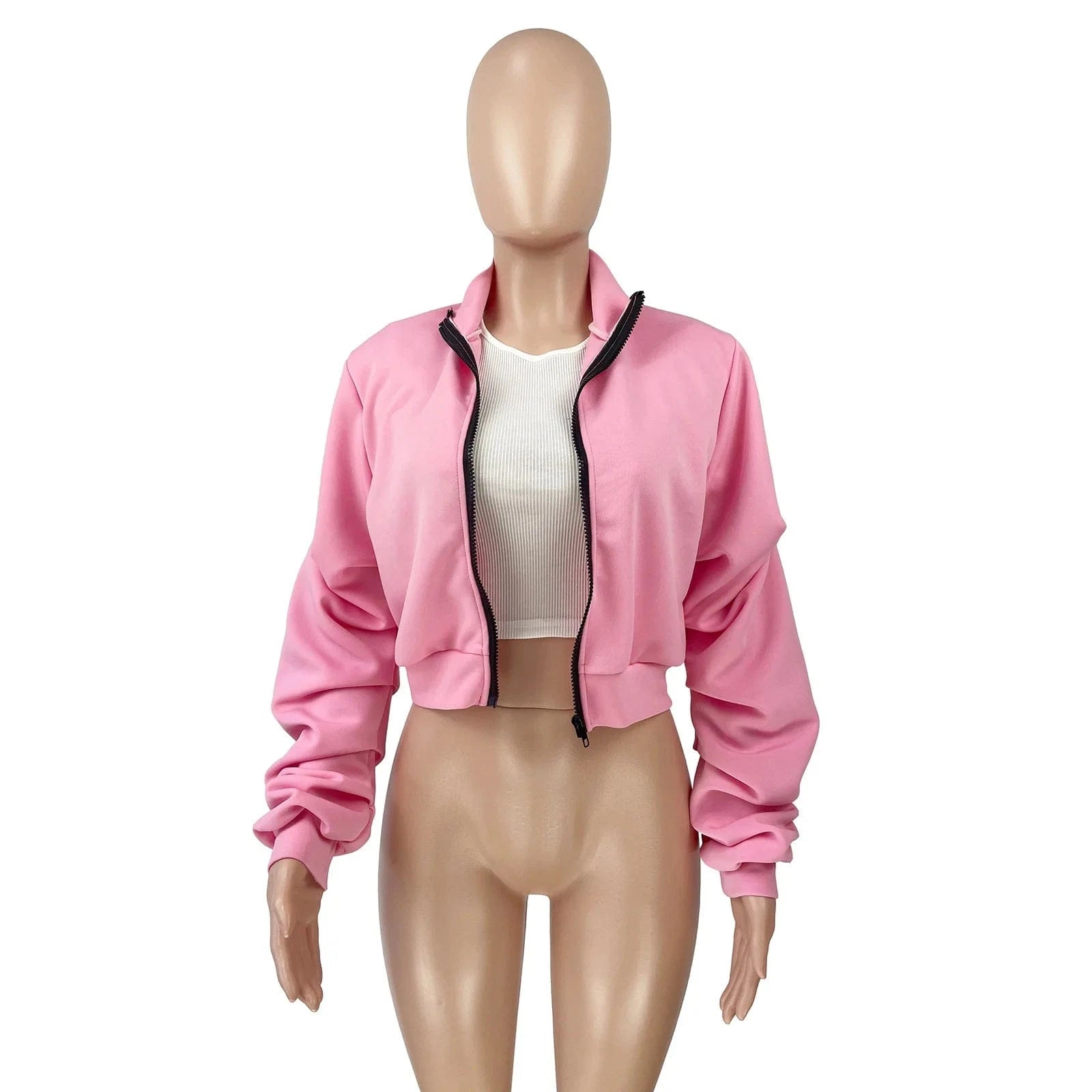 Autumn 2022 Women Clothing Solid Woman Short Coat Fashion Zipper Jacket Short Cardigan Jacket Top for Mujer