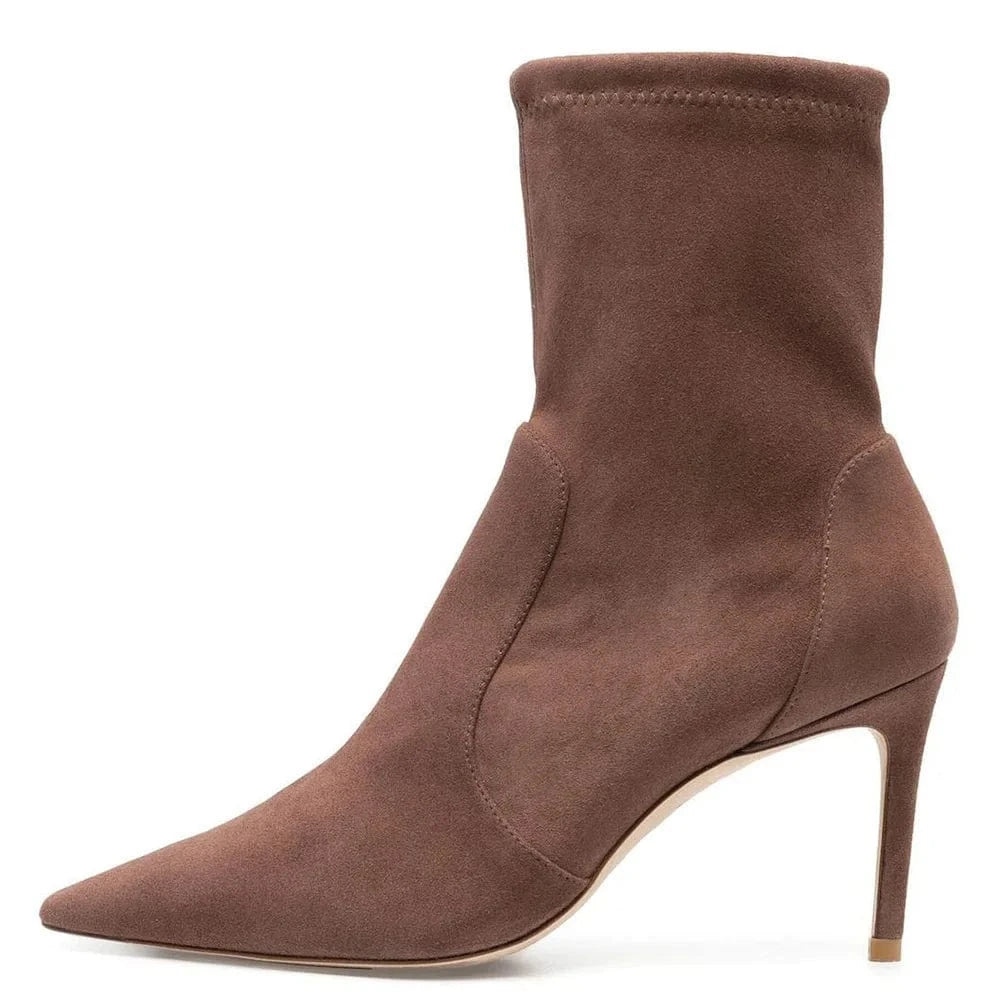 Autumn And Winter Women Boots Sexy Pointed Fashion Booties Handmade Stiletto Heel Ankle Boots Pointed Stiletto High Heels