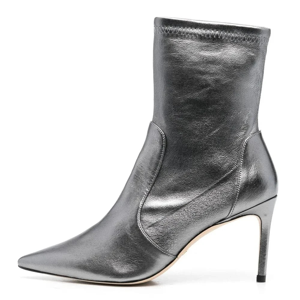 Autumn And Winter Women Boots Sexy Pointed Fashion Booties Handmade Stiletto Heel Ankle Boots Pointed Stiletto High Heels