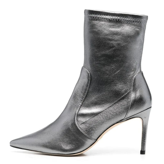 Autumn And Winter Women Boots Sexy Pointed Fashion Booties Handmade Stiletto Heel Ankle Boots Pointed Stiletto High Heels