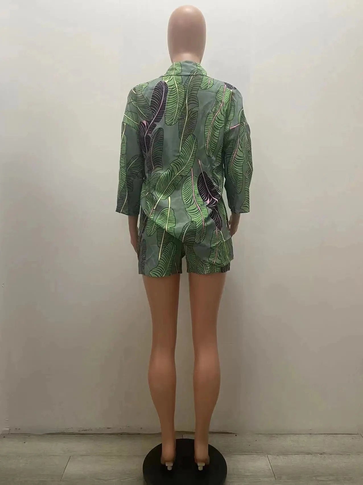 Autumn Casual Women Clothing Printing 2 Piece Shorts Sets Loose Long Sleeve Two Piece Shorts for Mujer