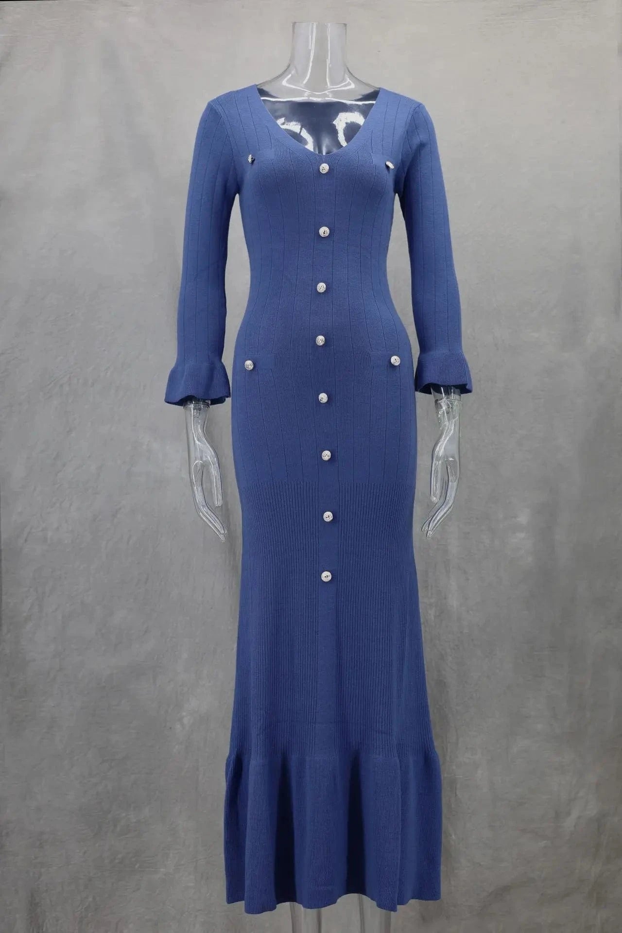 Autumn winter women clothing ladies elegant temperament dress fashion long slim knit long sleeve women's casual dresses