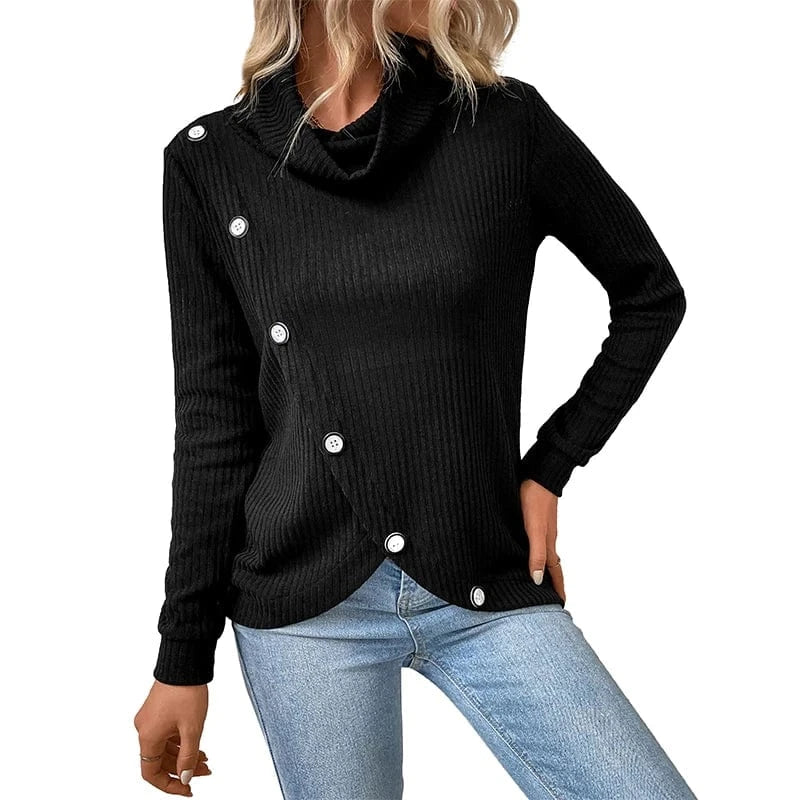 Autumn Winter Women Turtleneck Knitted Pullover Sweater Women Solid Plain Ribbed Turtle High Neck Knitwear Clothing Tops