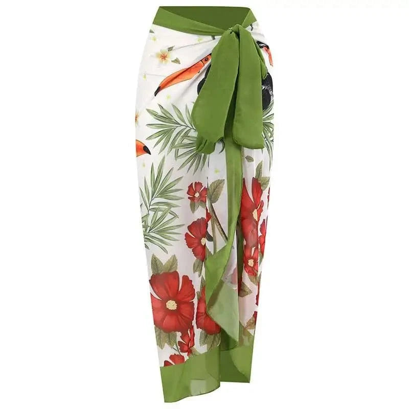 Average code / Y16 Skirt -12 starling DAMOCHIC One-piece Swimsuit wrap skirt Summer print slim retro beach wrap skirt 1 piece bandage swimwear and wrap skirt 2023