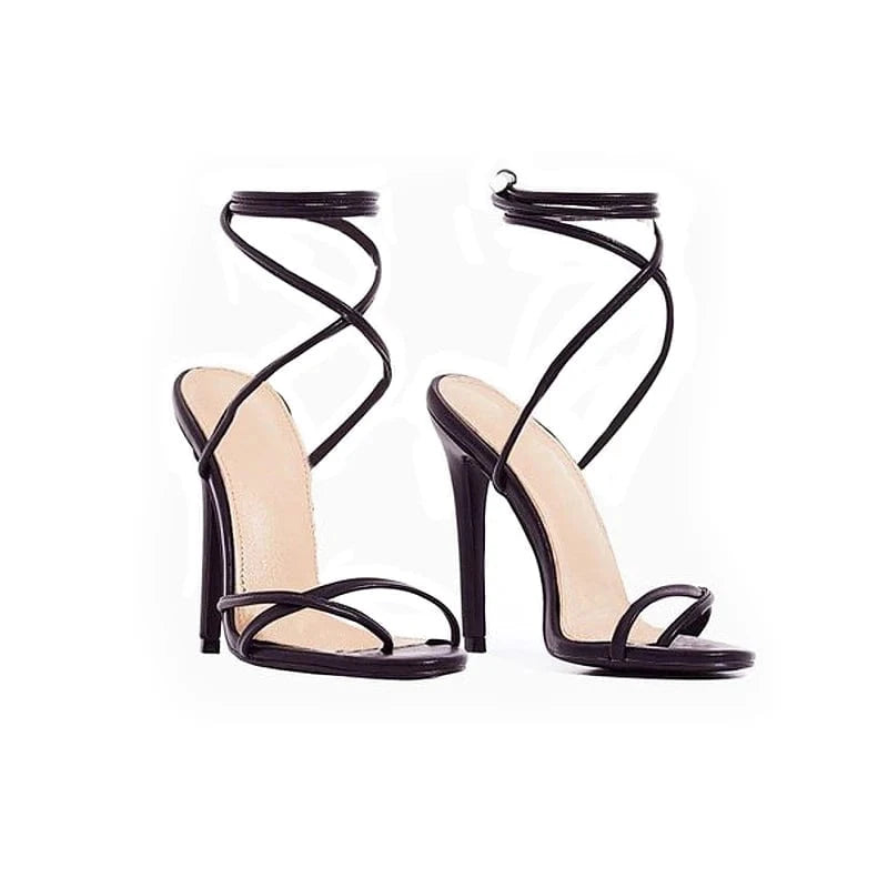 B76 Latest Summer Party Thin High Heel Women plus Size Sandals Open Toe Ankle Strap High Heels Flip Flop Stilettos Fashion Shoes