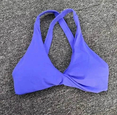 Back Cross Women's Workout Sports Bras Fitness Backless Padded Low Impact Bra Yoga Crop Tank Top Sport Bra