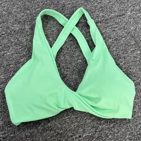 Back Cross Women's Workout Sports Bras Fitness Backless Padded Low Impact Bra Yoga Crop Tank Top Sport Bra