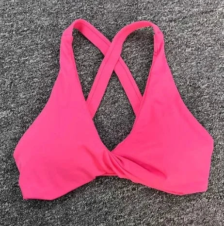 Back Cross Women's Workout Sports Bras Fitness Backless Padded Low Impact Bra Yoga Crop Tank Top Sport Bra