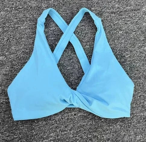 Back Cross Women's Workout Sports Bras Fitness Backless Padded Low Impact Bra Yoga Crop Tank Top Sport Bra