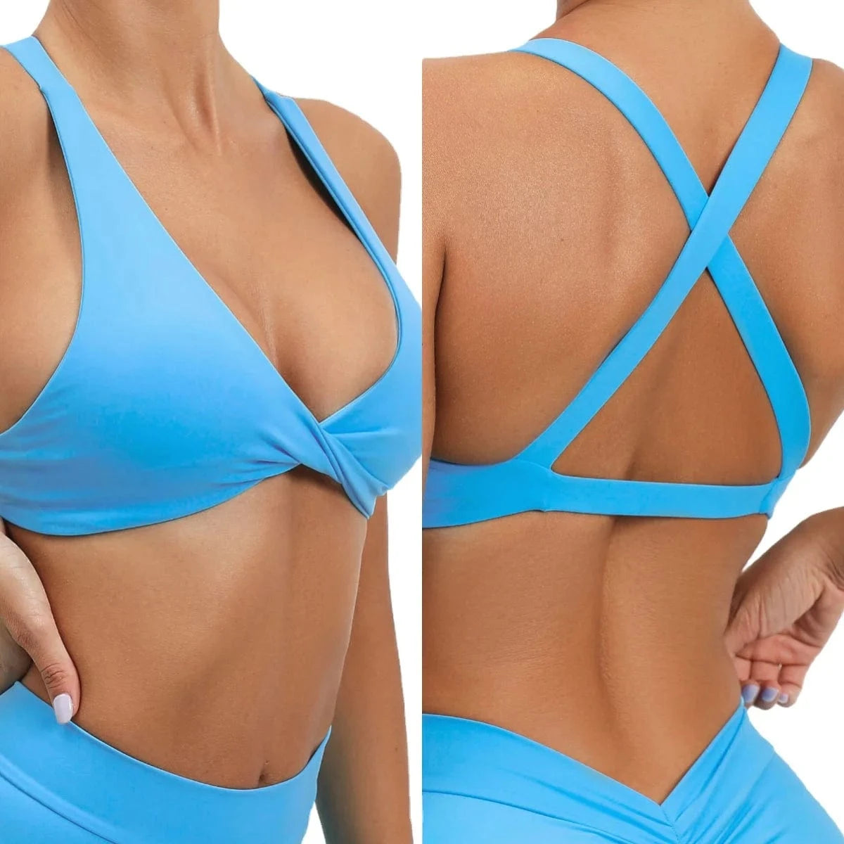 Back Cross Women's Workout Sports Bras Fitness Backless Padded Low Impact Bra Yoga Crop Tank Top Sport Bra