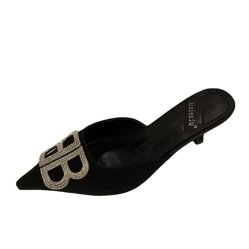 BB Summer Shoes Women New High Heel Sandals Women's Pointed Thin Heels Banquet Simple High Heels Sandals Women