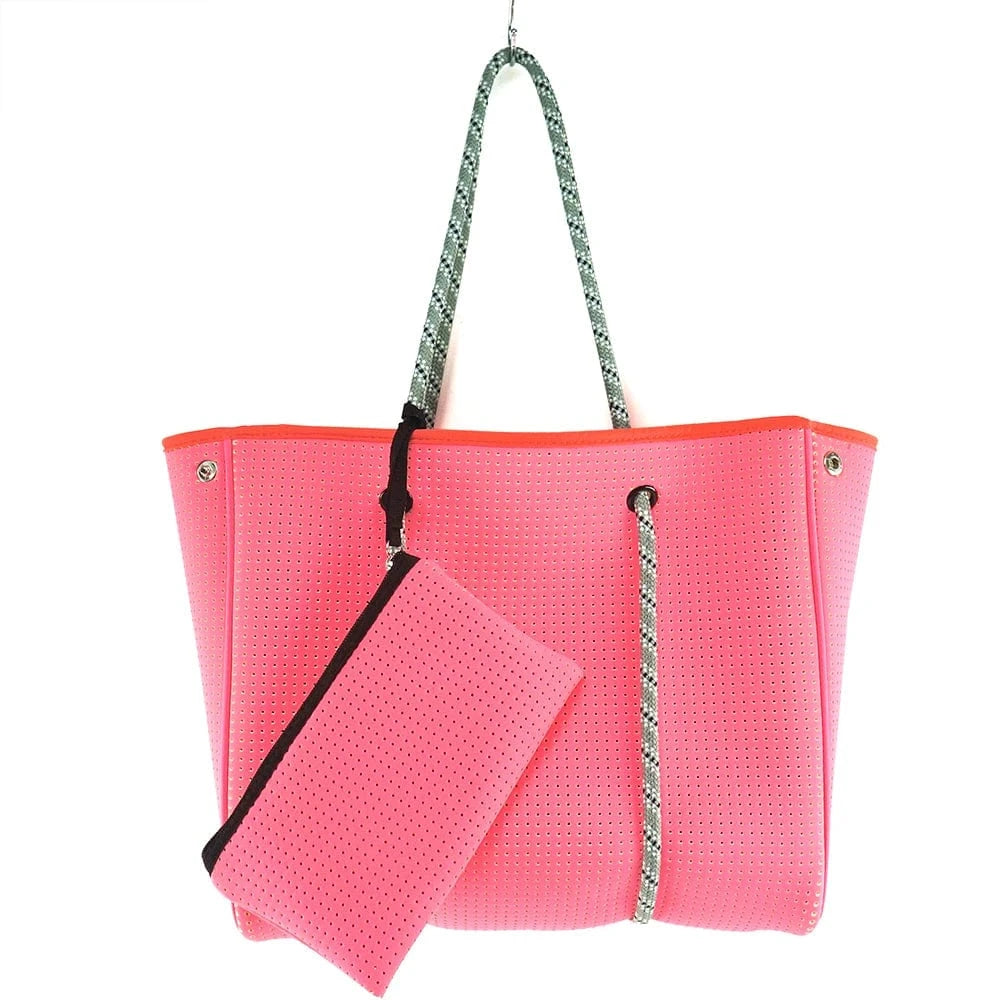 Beach Bag Hot Selling Fashion Durable Perforated Designer Neoprene Bag Wholesale Neoprene Bags Women Handbags Ladies