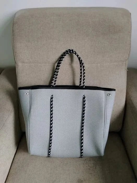 Beach Bag Hot Selling Fashion Durable Perforated Designer Neoprene Bag Wholesale Neoprene Bags Women Handbags Ladies