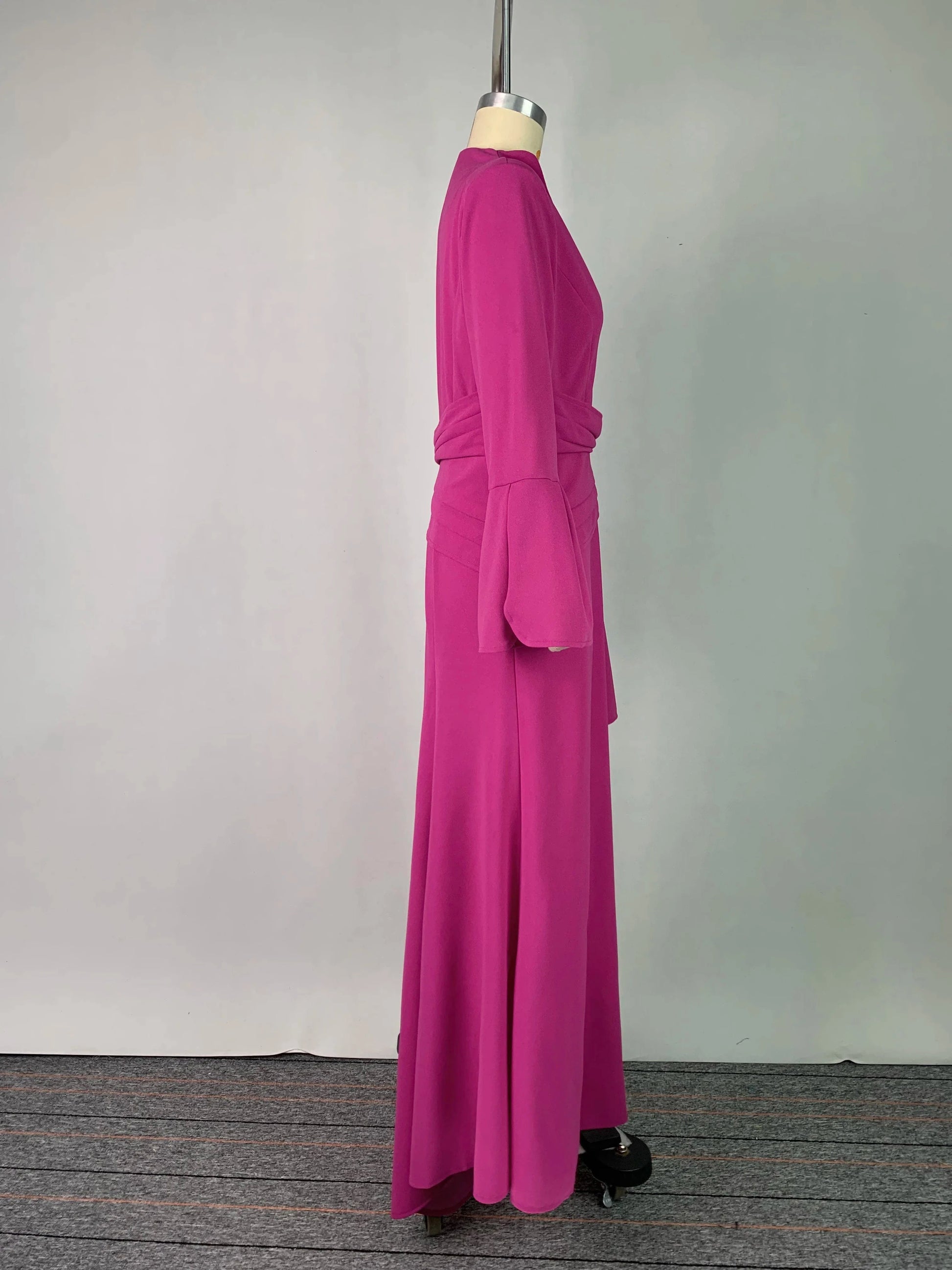 Beautyblue Evening Dresses Female Maxi Dress Fashion Deep V-Neck Irregular Front Split Folds A-Line Bodycon Women's Party Robes