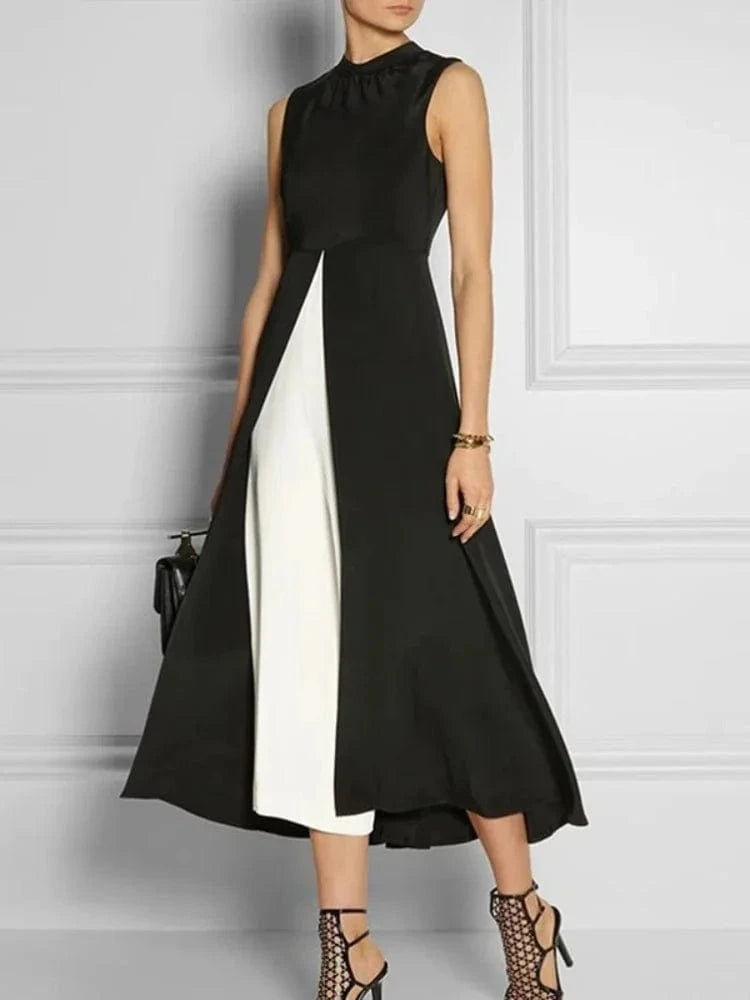Beautyblue Fashion Women's Vest Black X-long Tops Summer New Loose Front Slit Round-Neck Sleeveless Simple Casual Female Clothes