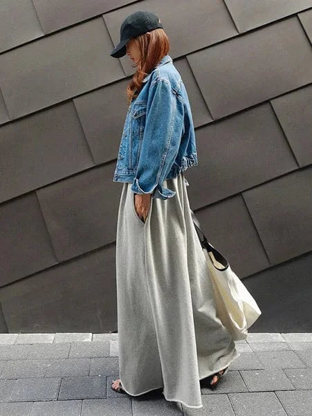 Beautyblue Gray Wide Leg Pants Black Bottoms for Women Casual Loose Pocket Korean Harajuku Streetwear Female Outdoor Sweatpants
