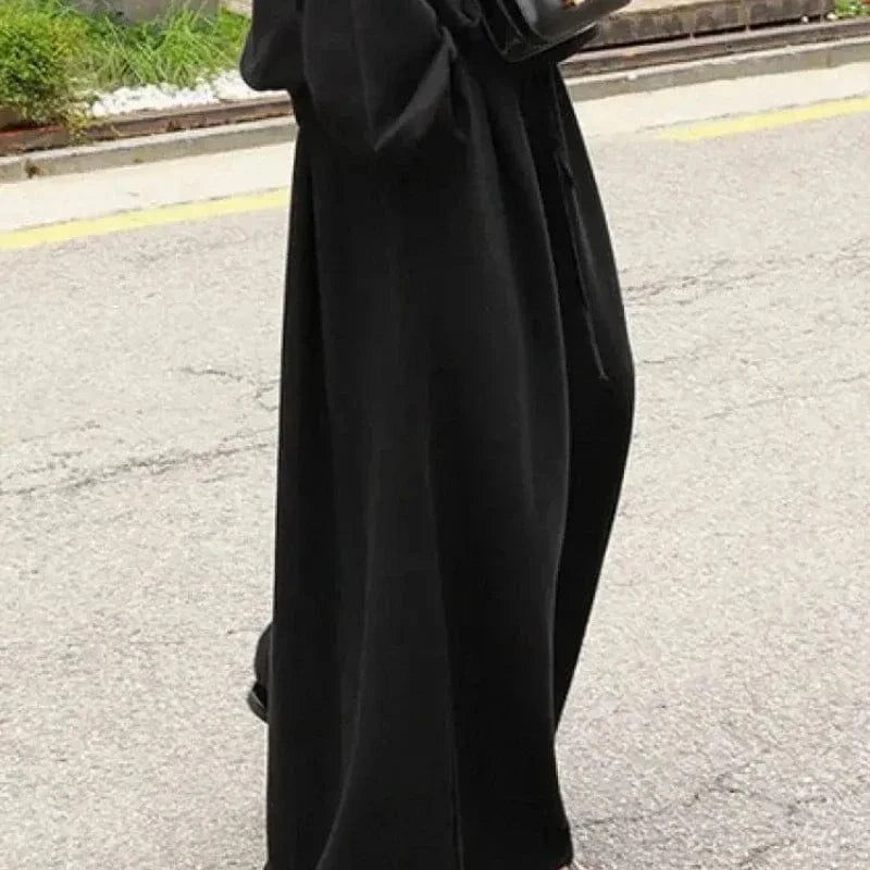 Beautyblue Gray Wide Leg Pants Black Bottoms for Women Casual Loose Pocket Korean Harajuku Streetwear Female Outdoor Sweatpants