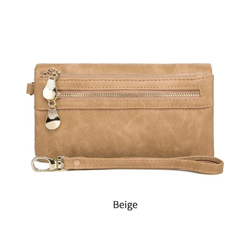 Beige MIYIN 2024 hot selling women wallet Long Retro ladies purse Multifunction wallet card holder cartera women's wallets woman