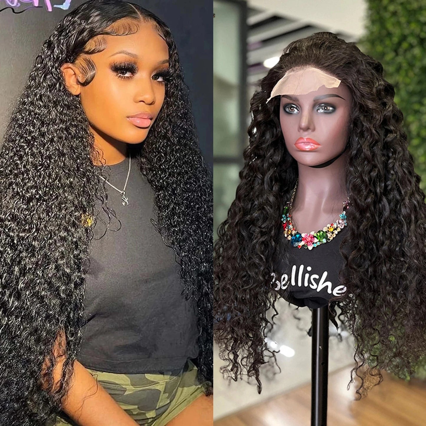 Bellishe Water Wave 100 Peruvian Hair Vendors Wholesale Natural No Glue Cheap Brazilian Lace Front Human Hair Wigs