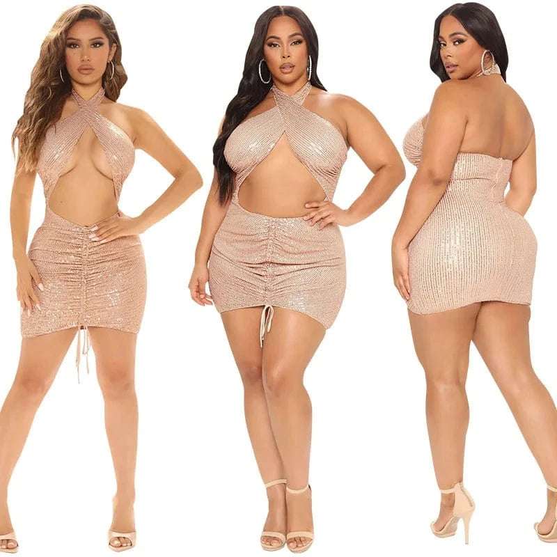 best selling product 2022 new arrivals plus size women's clothing sequin dresses women lady elegant party evening