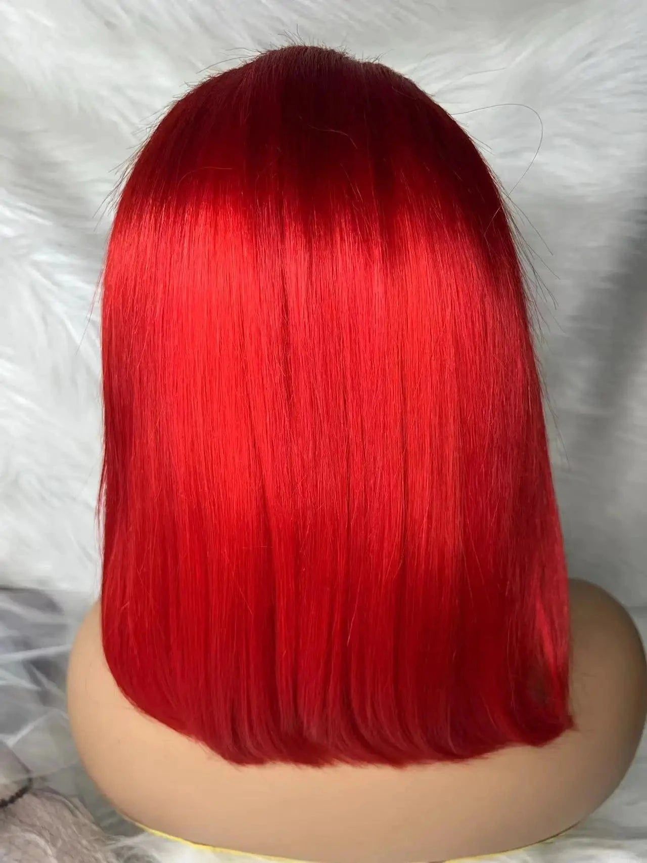 best-selling Red Color short BOBO human hair full frontal lace wig for women