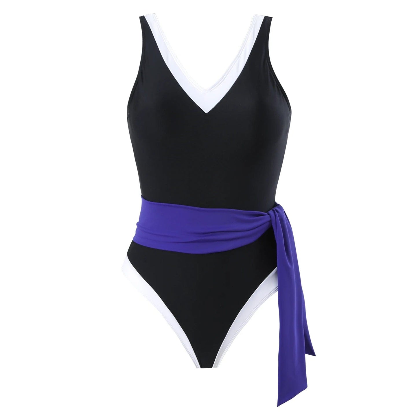 Bestway Manufacture Factory OEM One Piece Swimsuit for Women Bandage V-neck Patchwork Swimwear and Cover Up Skirt Beach Set 2024