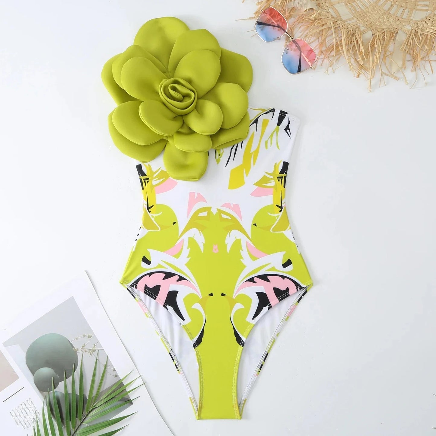Bestway New Arrivals Big Flower Floral Printed Swimsuit with Beach Skirt Bathing Suit For Women Swimwear 2024 ready to ship OEM