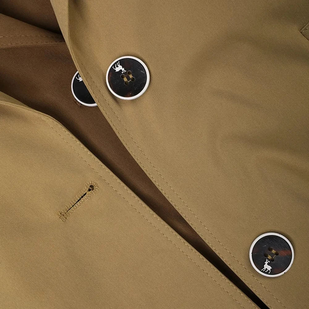 Bettergirl Fashion Patchwork V-neck Khaki Loose Trench Coat Women's Clothing 2024 Spring High Quality Elegant Women's Dresses