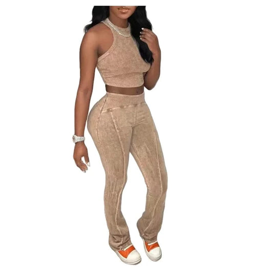 BH1127 women 2024 spring fashion Patchwork printed  vest and long pant two piece set