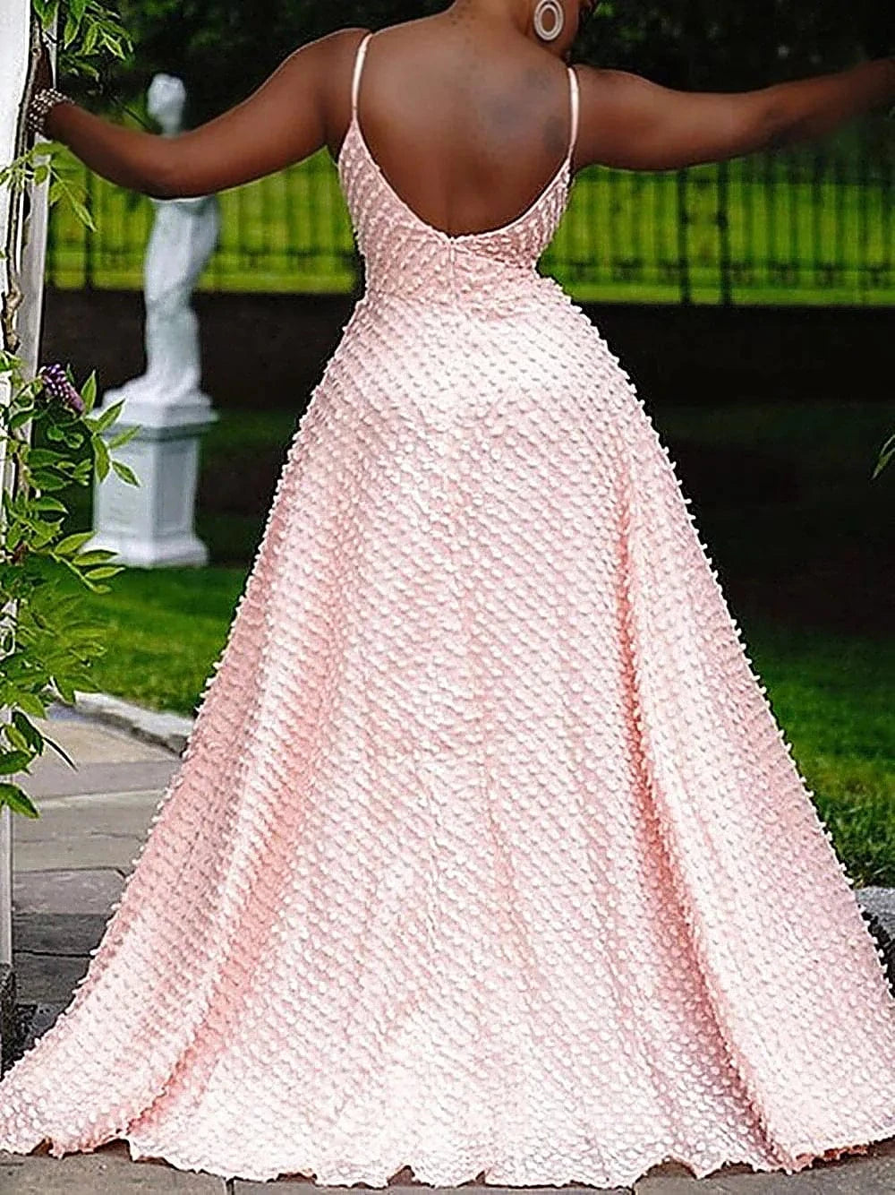 BH874 size 2XL to 5XL women sexy plus size Pink slip backless dress
