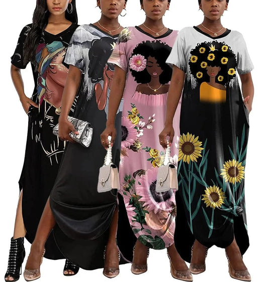 BH977 summer african  print long dresses  for women clothing
