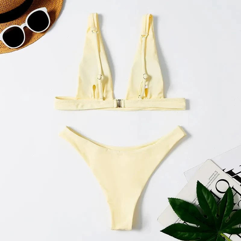 Bikini Lurex Solid Swimsuit 2024 Women Swimwear Push Up Bikini Set Brazilian Bathing Suit Summer Beach Wear Swimming Suit XL