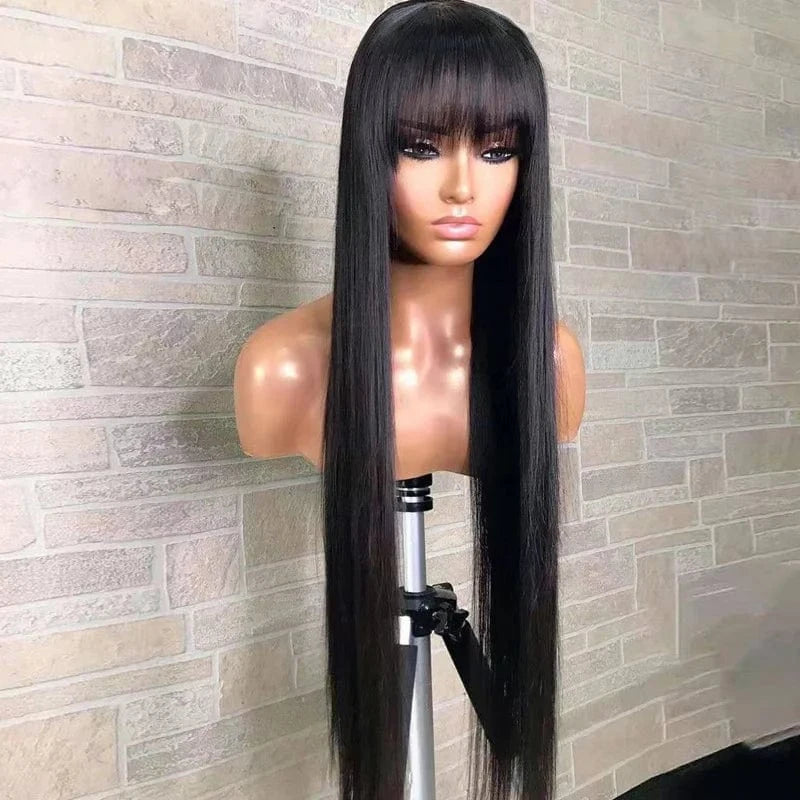 Black / 10 Inches Cuticle Lace Front Wigs Human Hair Cuticle Aligned Lace Front Human Hair Wigs for Women Pre-Plucked Brazilian Virgin Hair