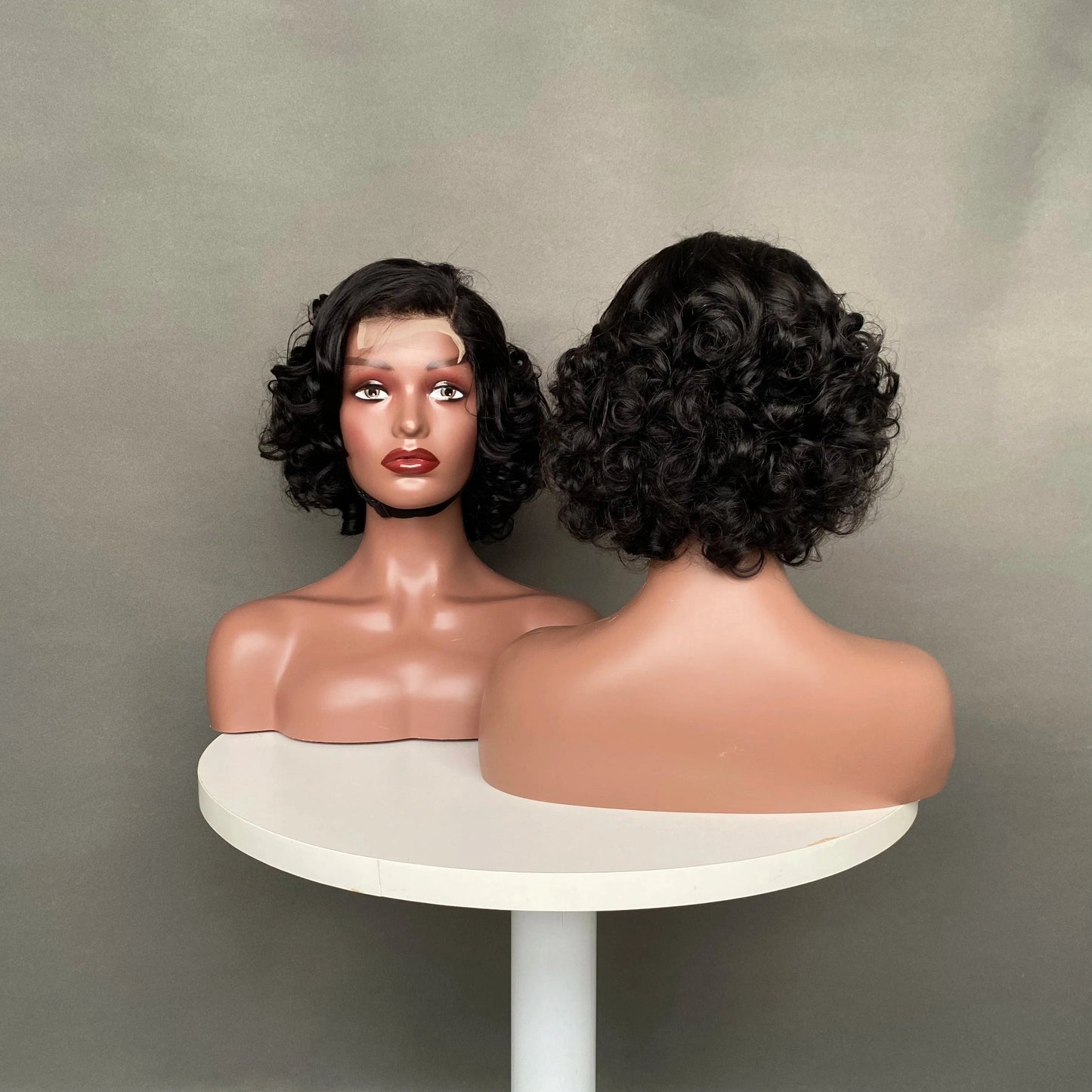 Black / 10 Inches High Quality SDD factory wig afro curl human hair natural Color 100% Human Hair peruvian wigs human hair bouncy