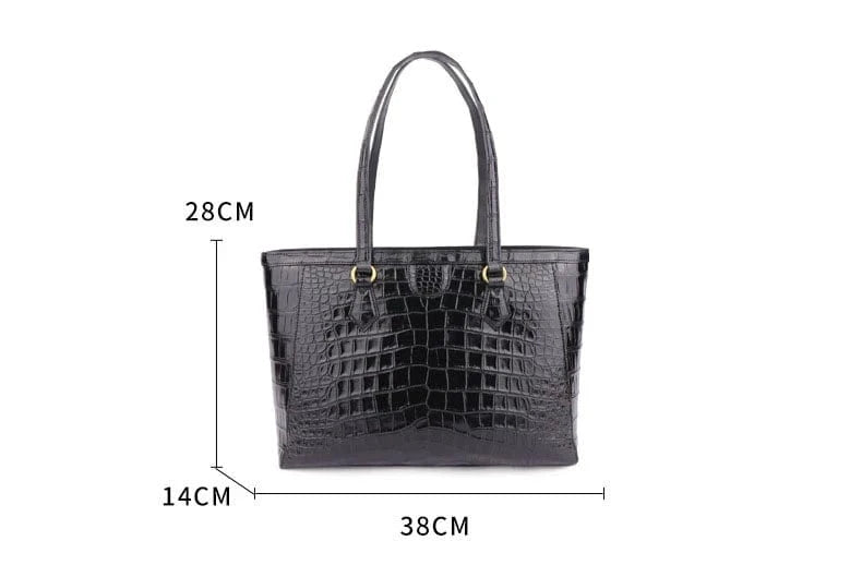 Black 2024 Custom New Fashion Designer Luxury Handbags Genuine Alligator Crocodile Leather Shoulder Tote Bag Big Size For Ladies