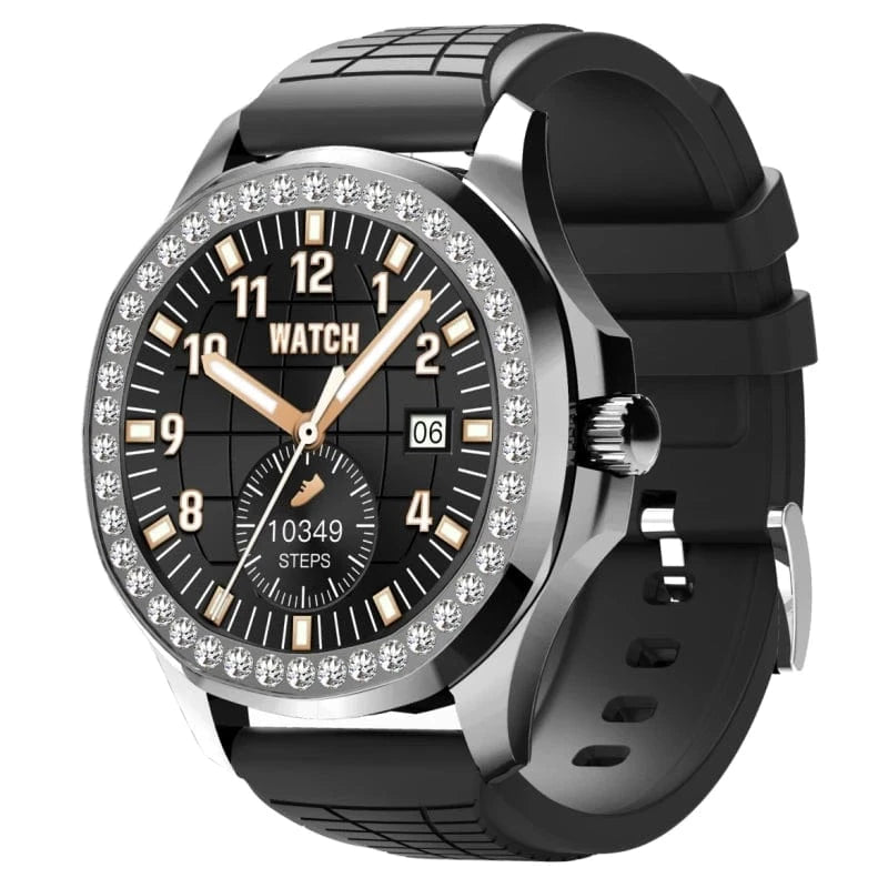Black 2024 Luxury Diamond women watch with double strap free dial G14 STAR Smartwatch RDfit NFC Reloj inteligente mujer