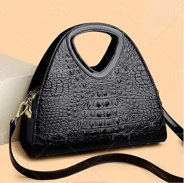 Black 2025 New Product Trend Irregular Shape Pattern Design, Waterproof and Durable Large Capacity PU Women's Bag