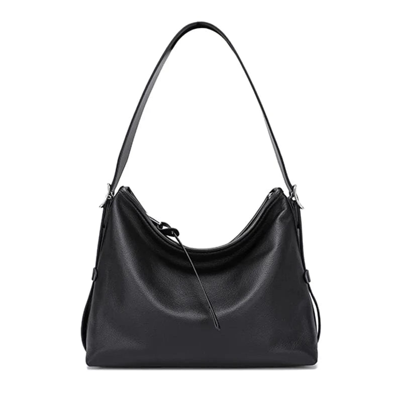 black / 29x12x23cm Cowhide Genuine Leather Handbags Women Casual Shoulder Bag Female Fashion Shopping Retro Large Luxury Designer Ladies Bags New