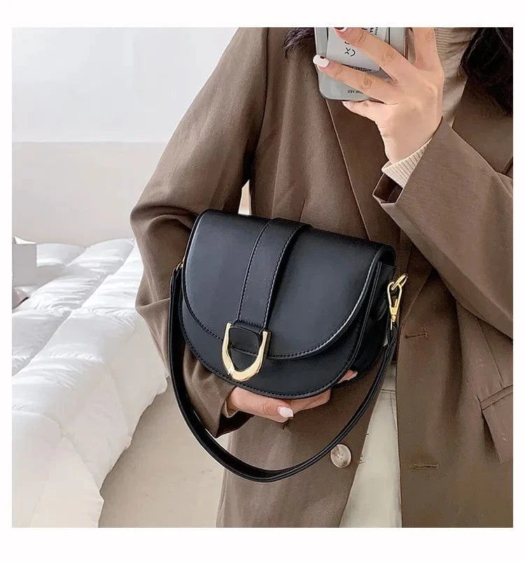 Black ARUBBIT Brand Drop Shipping Ladies Saddle Crossbody Bags Girls For Women Leather Shoulder