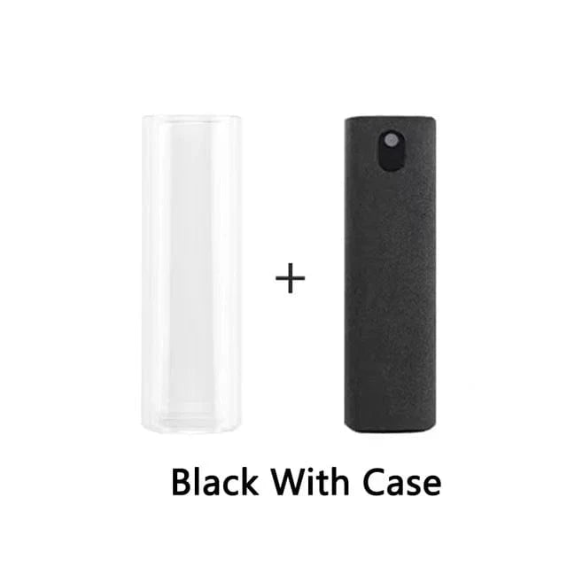 Black-Case-No Liquid 2 In 1 Screen Cleaner Spray Computer Mobile Phone Screen Dust Remover Tool Microfiber Cloth For iPhone iPad Cleaning Wipes