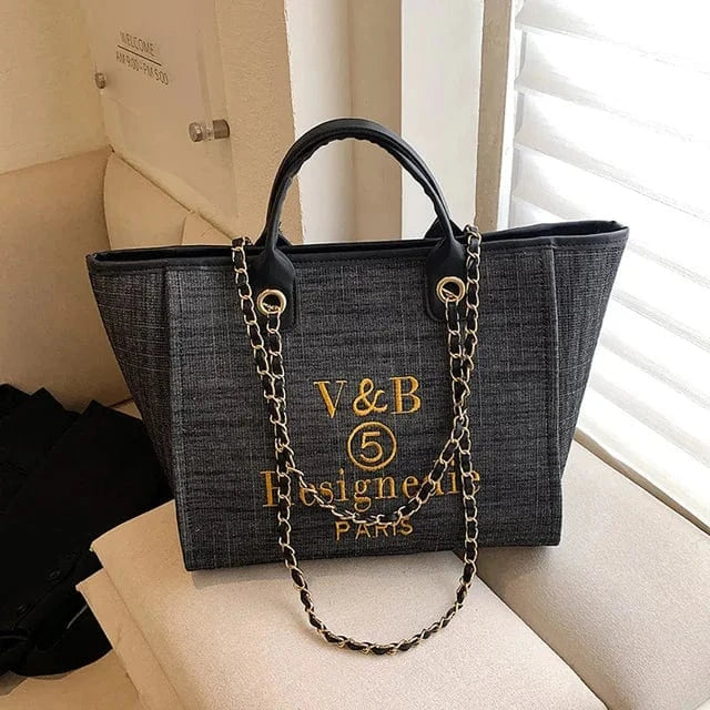 Black Handbags Women's Bag Shoulder Crossbody for Designer Messenger Large Luxury Female Portable Zipper Canvas Girl Tote Bags