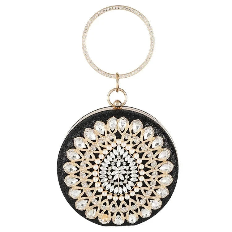 Black high quality party pearl evening clutch rhinestone purse women unique handbags diamond crystal clutch purse
