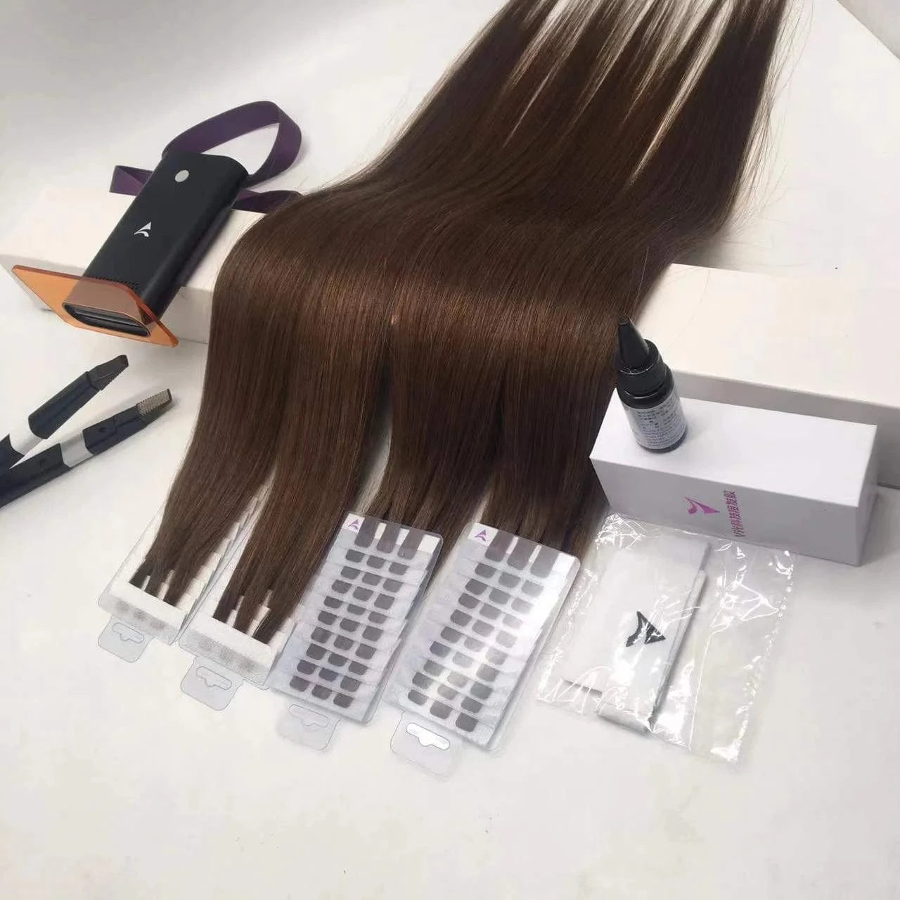 Black Hot sell and Popular use Hair extension tools invisible adhesive tape stronger mini tape in hair extension