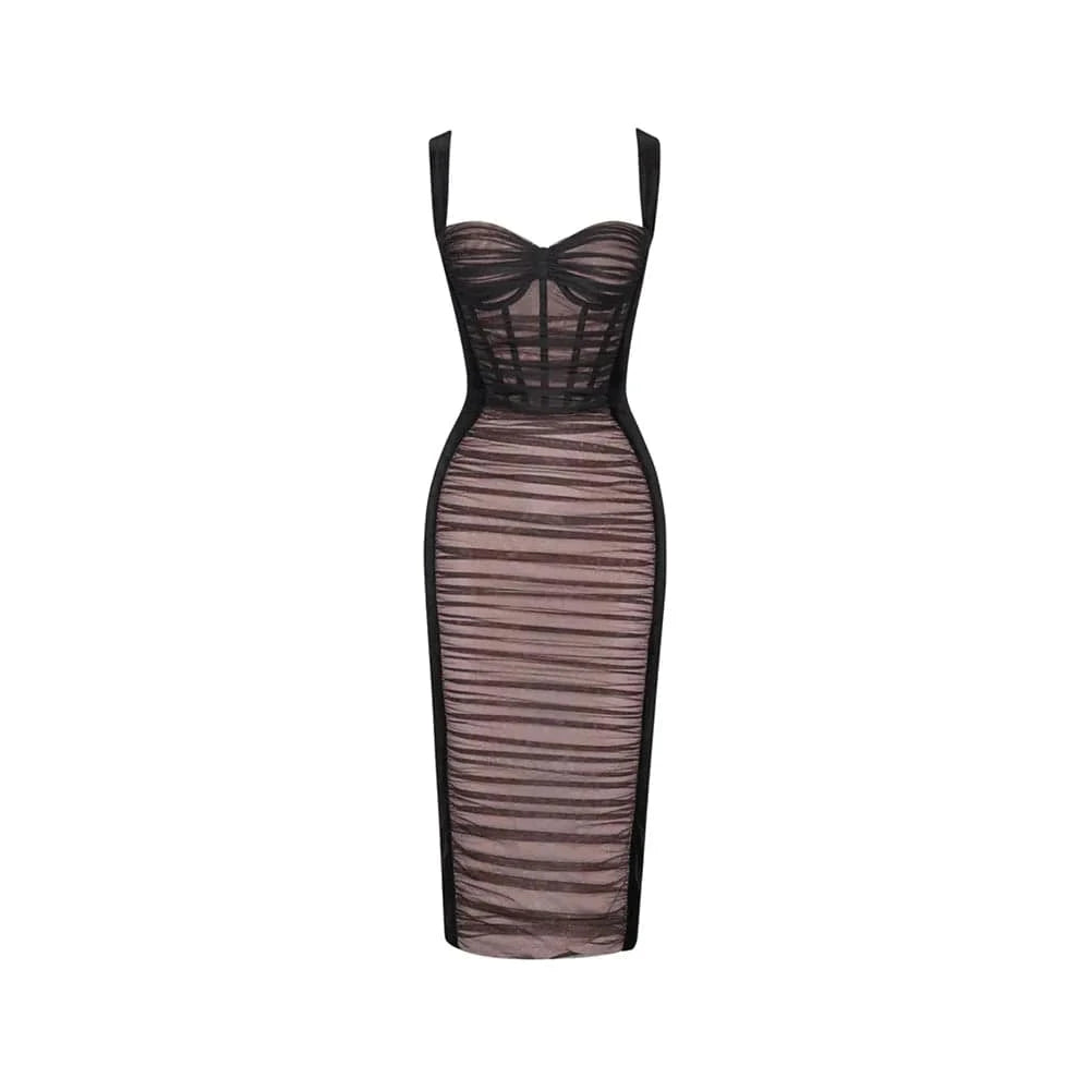 Black / L / CHINA Fall New Women's Halter Heart-Shaped Neckline Velvet Lace Bag Hip Sexy Knee-Length Dress Luxury Temperament Party Evening Dress