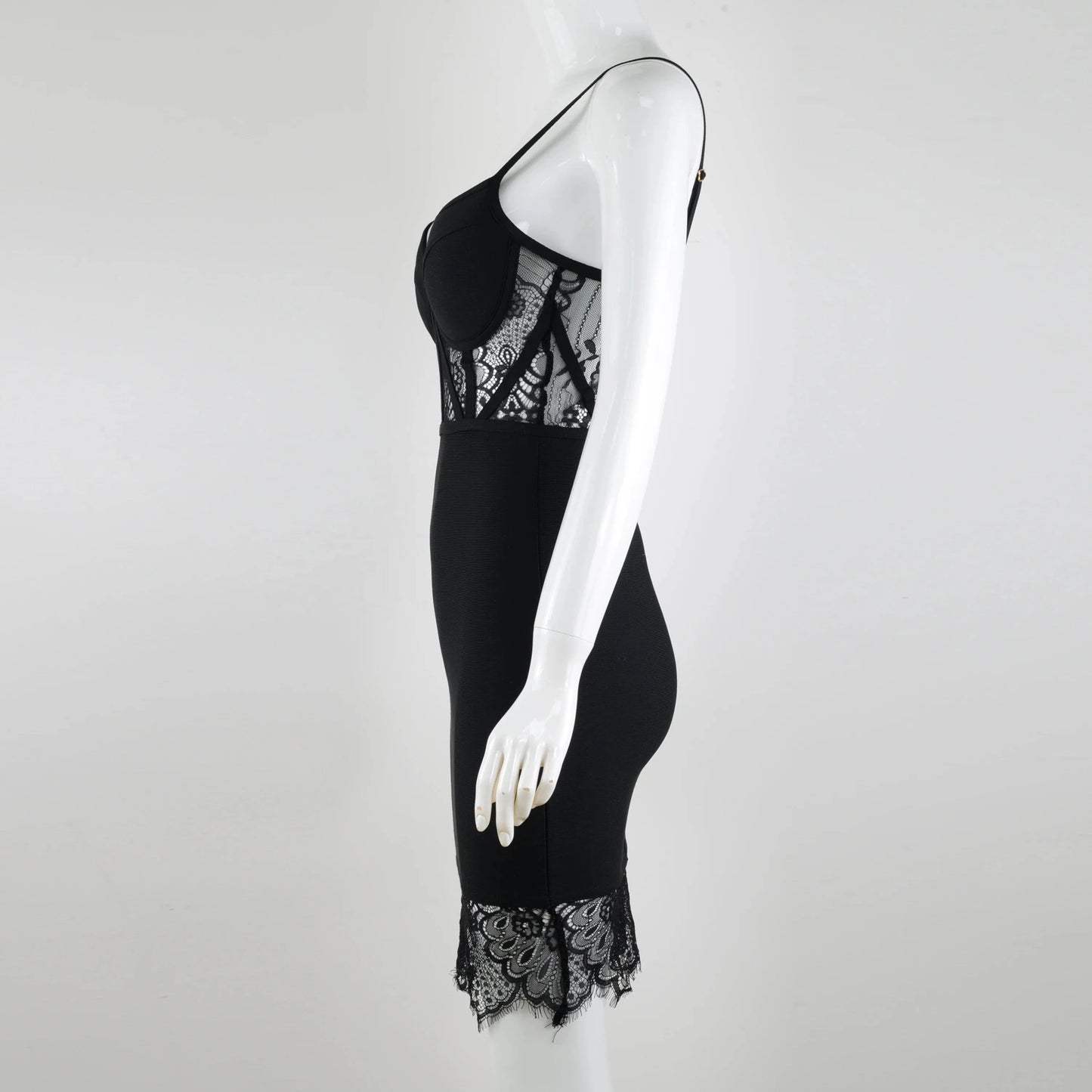 black lace bandage dress mini sexy deep v-neck backless party dress women's summer clothing strap bodycon