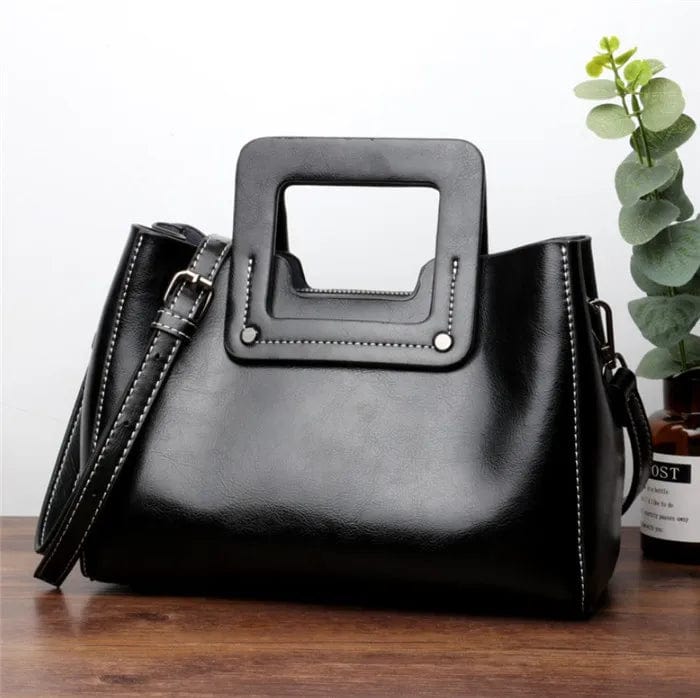 Black OEM Sac A Main Femme Bolsa Feminina Fashion New Design Genuine Leather Ladies Female Shoulder Tote Bags Handbags Sets For Women
