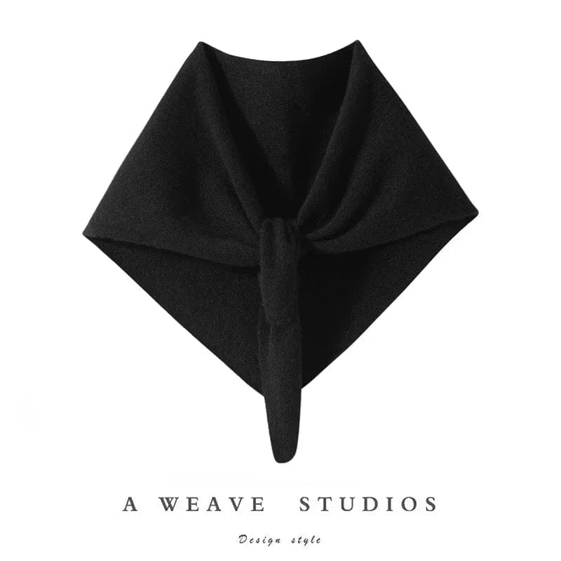 black / One Size CHICUU Women 100% Cashmere Scarf Spring Autumn Triangular Scarf Cashmere Knitwear Luxury Grace Simple Style Scarf Pure Color