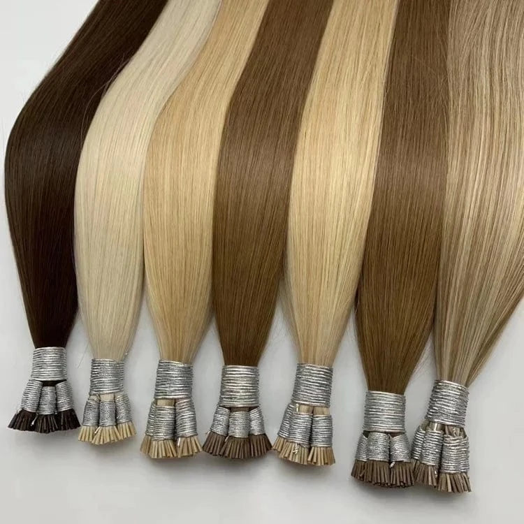 black or brown / 30 Inches Double Drawn Cuticle Aligned Virgin Russian Remy Hair Italian Keratin Pre bonded Flat Tip Human Hair Extension