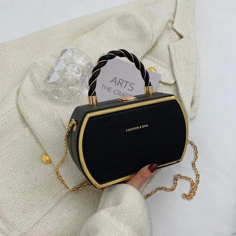 Black Simple Designer Shoulder Bag High Quality PU Leather Chain Female Crossbody Bags Designer Handbags for Women Luxury 2023