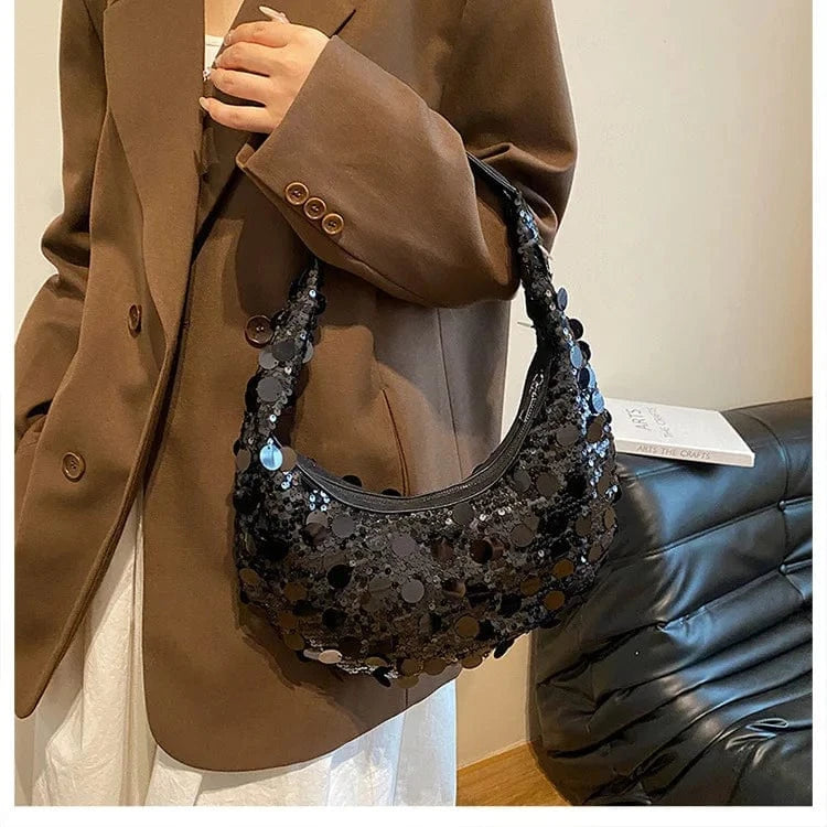 Black Wholesale 2024 new fashion party club shiny sequined designer handbags womens bags